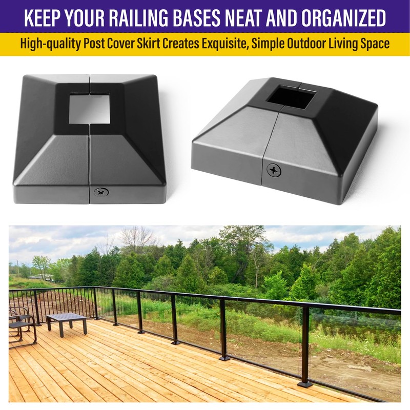 Hulave Split Post Cover, Fits 1x1 Post/3.5x3.5 Base, Indoor/Outdoor Iron