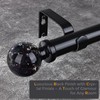 Black Curtain Rods for Windows 72 to 144 Inch, 1''