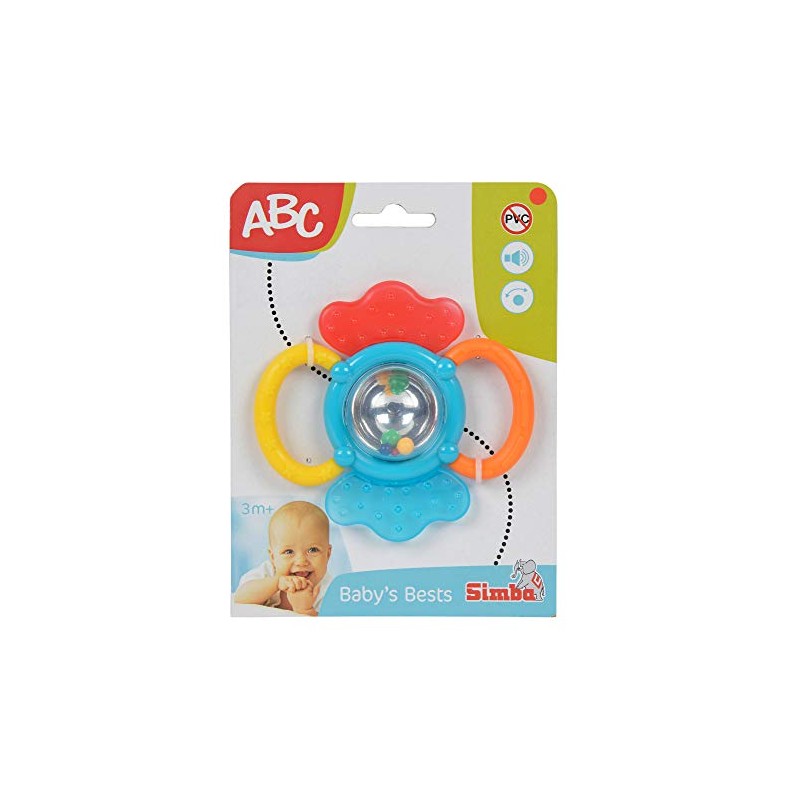 Simba 104013558 - ABC Activity Rassel, Zahnhilfe mit Holographspiegel und