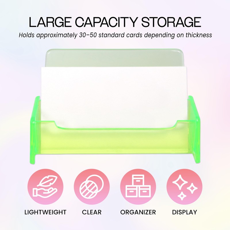 Beauticom® CLEAR COLOR Plastic Business Card Holder Display Desktop Countertop