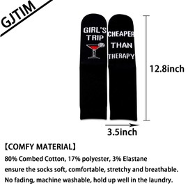 Girl's Weekend Gift Girl's Trip Cheaper Than Therapy Funny Girl's Trip Socks for Best Friend Sisters (GIRL'S TRIP CHEAPER CA)