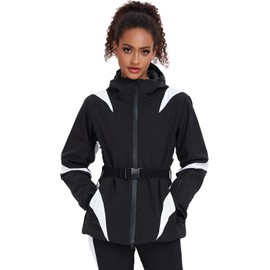 YEEFINE Ski Jackets for Women Waterproof Snowboard Jacket Winter Ski Outfits Outdoor Warm Snow Coats Windbreaker(Black,XL)