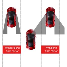 LivTee Blind Spot Mirror, Rectangle Shaped HD Glass Frameless Convex Rear View Mirror with wide angle Adjustable Stick for Cars SUV and Trucks, Pack of 2