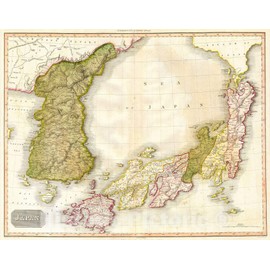 Historic Map : Pinkerton Map of Korea and Japan, 1818, Vintage Wall Art : 24in x 32in