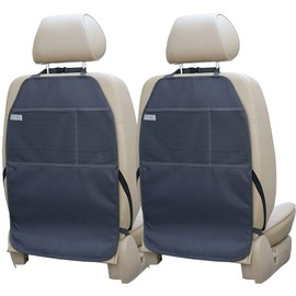 Viaviat - Juego de 2 Alfombrillas para Coche, Extra Grandes, duraderas, Resistentes al Agua, con 2 Bolsillos de Malla, protección contra el Polvo y los arañazos en el Barro, Gris Oscuro, Paquete-de-2