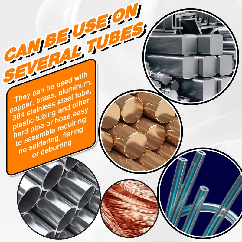 180PCS Compression Fittings Assortment kit - 4 sizes (1/4", 3/8",