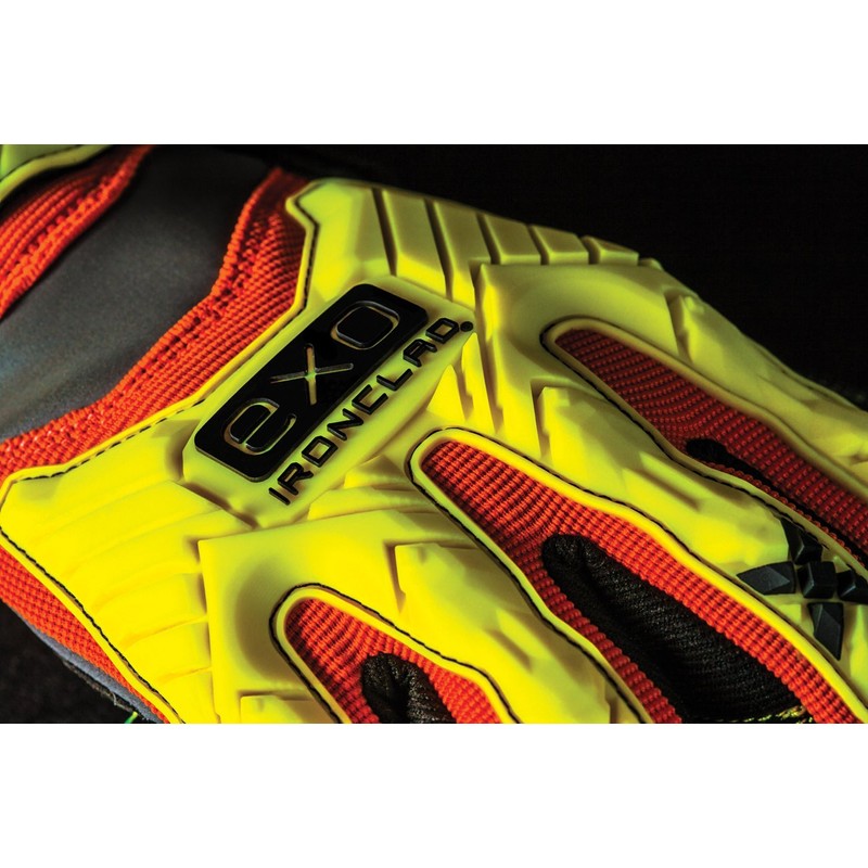 Ironclad EXO High-Visibility Impact Gloves, Small, Orange/Yellow