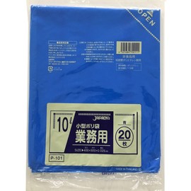 Japax P-101 Garbage Bags, Blue, 3.9 gal (10 L) Height 1.9 x Width 1.6 inches (50 x 40 x 0.025 mm), Small Plastic Bag, Indoor, Small Pail, Smooth Type, 20 Pieces