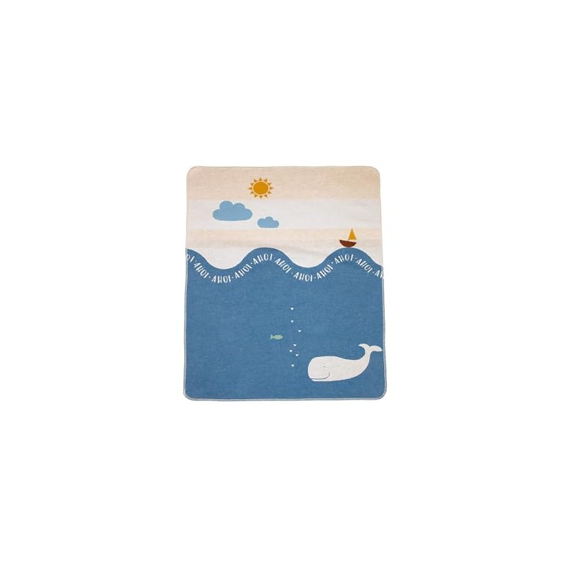 David Fussenegger Baby and Children's Blanket Juwel Whale Medium Blue
