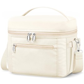 DALINDA Lunch Bag Women, Lightweight Insulated Lunch Bag, Leakproof Cooler Bag Lunch Box with Adjustable Shoulder Strap, Reusable Waterproof Lunch Box for Work, Office, Travel, Picnic (Beige)
