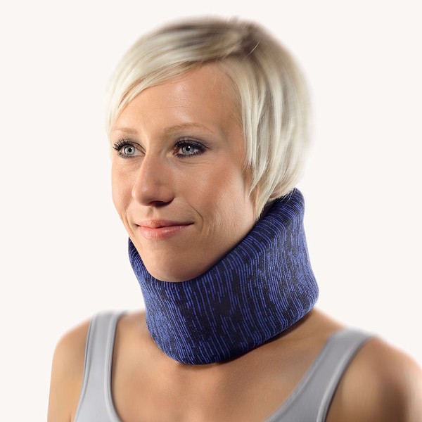 BORT StabiloNec® Eco, Cervical Collar for Neck Pain (Blue, One- 22"L x 3.0"/ 7.5cm w)