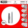 fischer 542455 Dowel with UX Screw, Gray, 6 x 50