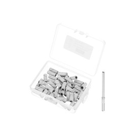HARFINGTON 50pcs Sanding Bands for Nail Drill, 180 Grit Small Sanding Band with 3.1mm / 1/8" Mandrel, Mini Drill Bits Nail Tech File for Acrylic Gel Nail Shaping Polishing, White