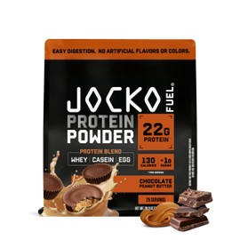 Jocko Fuel Proteína de suero de leche Mlk en polvo, 22 g, mezcla de frutos del monje, baja en azúcar - Recuperación y crecimiento muscular. El envase 