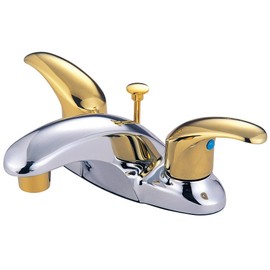 Kingston Brass KB6624LL Legacy 4-Inch Centerset Lavatory Faucet with Pop Up, Polished Chrome and Polished Brass