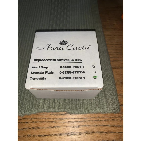 Aura Cacia. Tranquility. Replacement Votive Candles- Set of 4. New