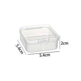 Globellapro 4PCS Square Transparent Plastic Organize,Small Storage Box with Lids,Empty Mini Clear Plastic Storage Containers Box Case for Small Item,5.4 * 5.4 * 2cm