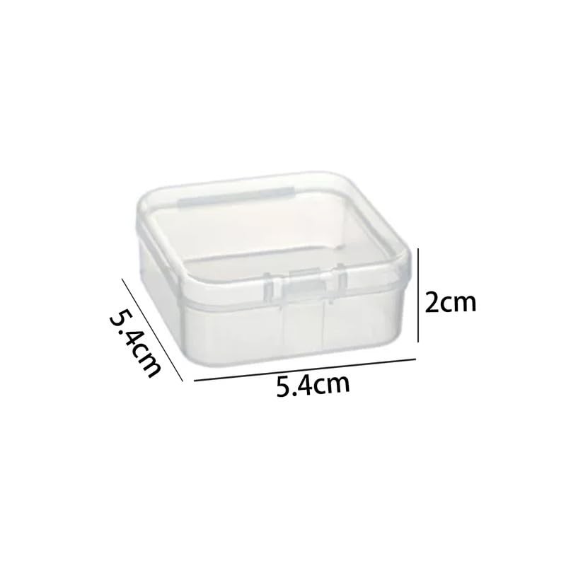 Globellapro 4PCS Square Transparent Plastic Organize,Small Storage Box with Lids,Empty