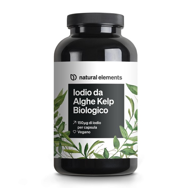 Organic Kelp Iodine - 365 Tablets - 150µg Iodine from Brown Algae/1 Tablet - Organic Thyroid Quality - Vegan, High Dose, No Additives - Made and Tested in the Lab in Germany