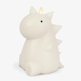 Luminara Flameless Dinosaur Figural Color Changing LED Candle, 5.7" x 6.7", Real Wax Moving Flame Battery Operated w/ 18 Button Remote, Unscented Safe