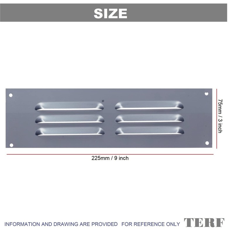 TERF® 9'' X 3'' Aluminium Louvre Air Vents 9'' X
