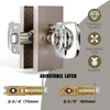 HIEMEY Glass Door Knobs Interior with Lock, Crystal Modern Privacy