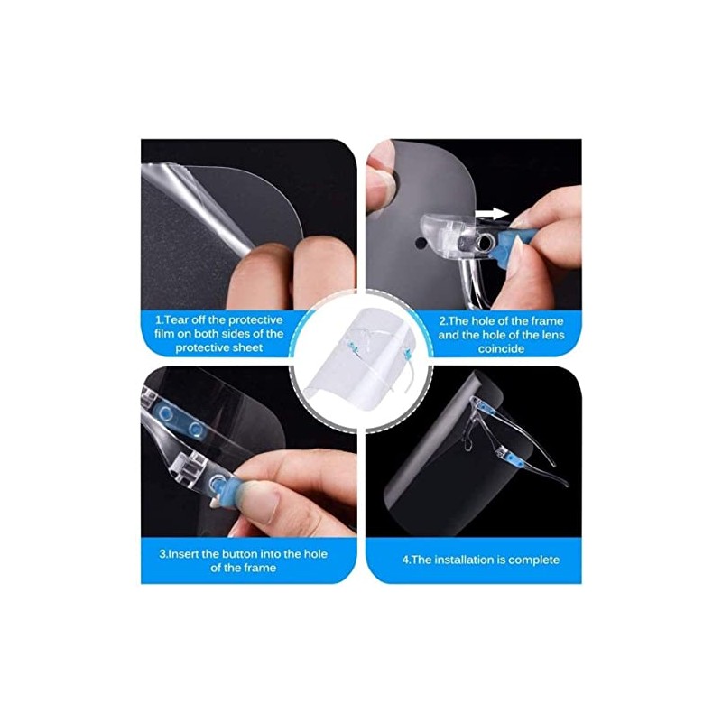 Protective Full-Face Shield W/Elastic Straps