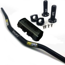 ProTaper Original "Evo" PRO TAPER Handlebar Fat Bar DIRT BIKE ATV Quad 1 1/8'' GRIPS Pads