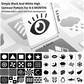 beiens High Contrast Baby Flashcards, Black White Color Newborn Brain Development Toys, Visual Stimulation Learning Activity Cards, Educational Infant
