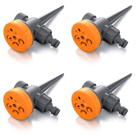 Brandson - Lawn Sprinkler Set of 4 - 5 Compartment Lawn Sprinklers - Surface Sprinkler Garden Sprinkler - for Various Surface Types Circle Semicircle Quarter Circle Compartments on Both Sides Jet -
