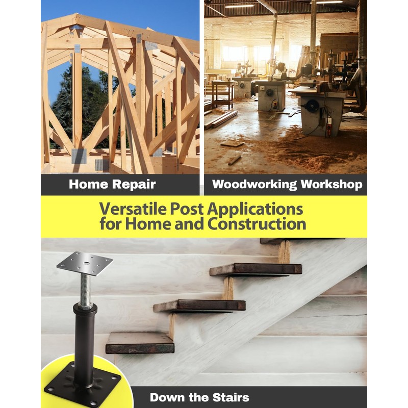 4 Pack House Floor Jacks, Adjustable Jack Post for Leveling,