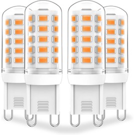 G9 LED Dimmable Bulb, 5 W Replacement for 40 W G9 Halogen Bulb, G9 LED Warm White 2700 K, 450 LM G9 Bulb, No Flickering, AC 220-240 V, Bright 360° Beam Angle, Pack of 4, Energy Efficient and Durable