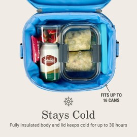 Coleman Pro 16-Can Premium Soft Cooler Lunchbox, Fully Insulated Lid & Body Stays Cold up to 30 Hours, Great for Camping, Tailgating, Parties, Sports, Concerts, Lunches & More