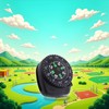 Mini Black Button Navigation Device - Compact Survival Compass for