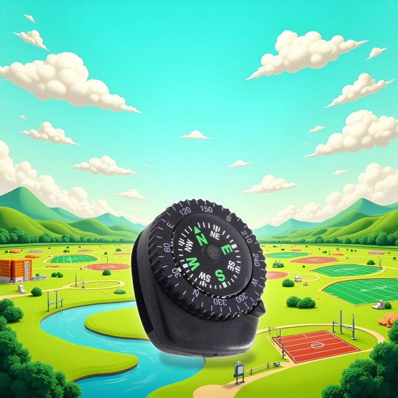 Mini Black Button Navigation Device - Compact Survival Compass for