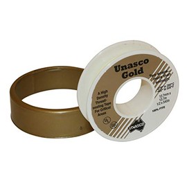 Unasco Gold Maximum Density Thread Seal Tape (ATG0), 1/2 in. x 15 yds. (Gold)