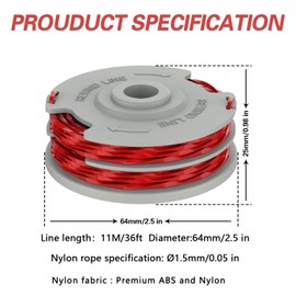MOECSHSY Strimmer Spool for Flymo, Strimmer Wire for Flymo Fly021, 1.6mm Double Autofeed Spools Replacement Compatible with Flymo Contour Power/Mini/Trim Grass Trimmer -1 Pack