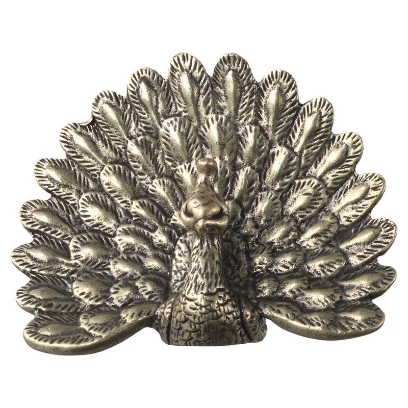 hobbyme Brass Ornaments, Solid Retro Peacock Open Screen Office Tabletop