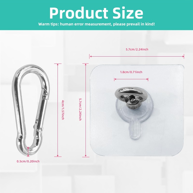 GLSJA 12 Pack 60mm Square M4 Loop Hooks - Adhesive