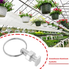 LT Easiyl 15PCS Greenhouse Bolts with Rings Suitable for Greenhouse Glass Rod Channels from 6.5mm -10.5mm Wide for Climbing Plants, Building Greenhouse 22x10mm Silver