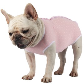 Etdane Dog Diapers Sanitary Panties Physiological Period Shirts Surgical Recovery Suits for Male and Female Dogs Pink Polka Dots/M