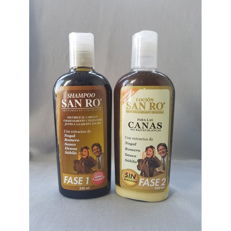 SAN RO Gray Hair Shampoo & Hair Lotion Coloring Treatment~Herb