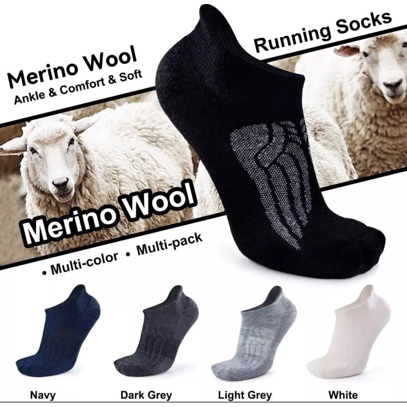 Busy Socks Merino Wool Compression Support Ankle Large-X-Large, 6 Pairs