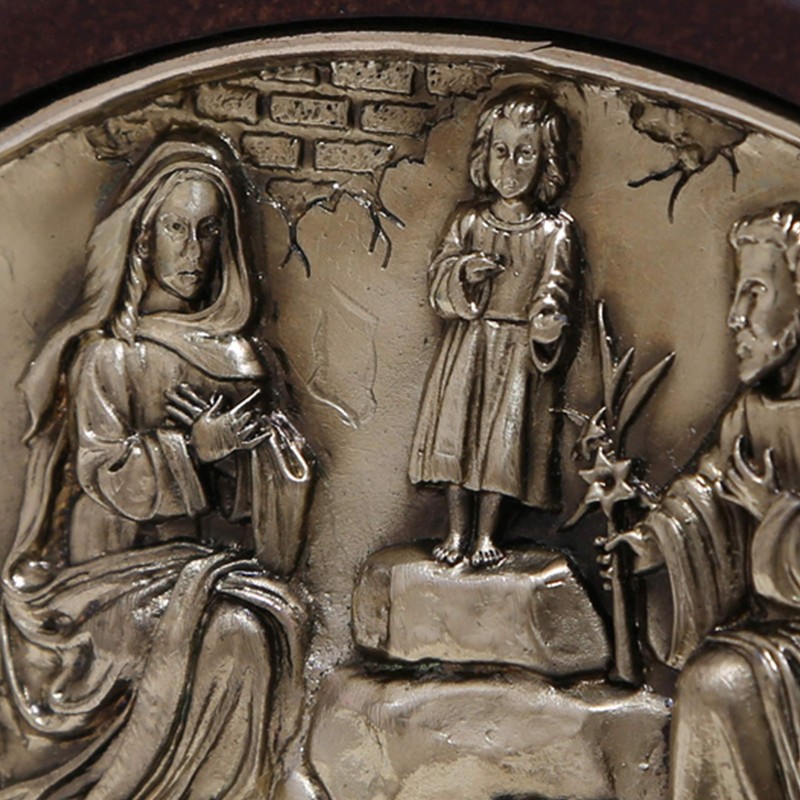 Jorvina / Sagrada Familia retablo Dorado con Base de Madera