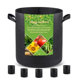 Growpropel Grow Bags Set - 3 Gallons 5 Pack, Black Fabric Grow Pots for Indoor and Outdoor Planting, Cultivate Your Crops with Ease