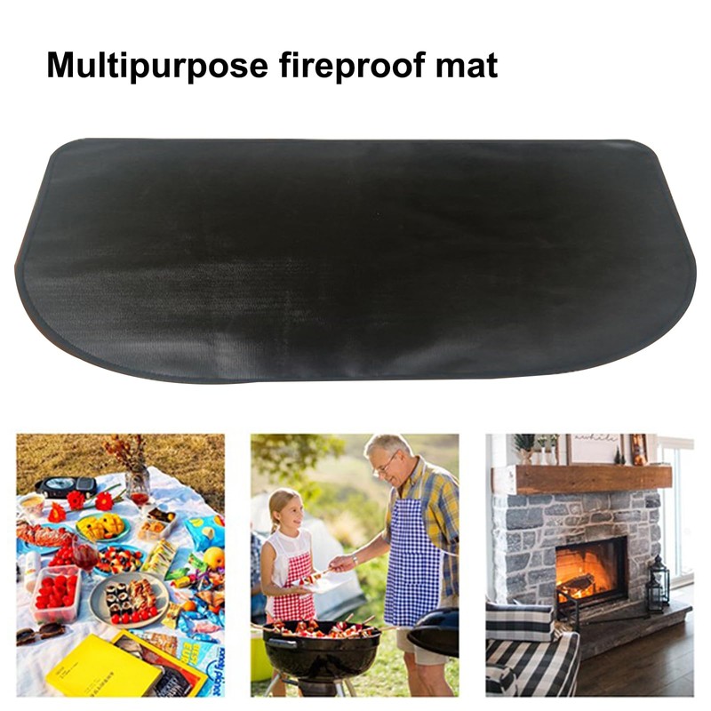 CHSEEO Fireplace Mat, 98x63CM, Fireproof, Dirtproof, Waterproof, Multipurpose, 3-Layer Fire