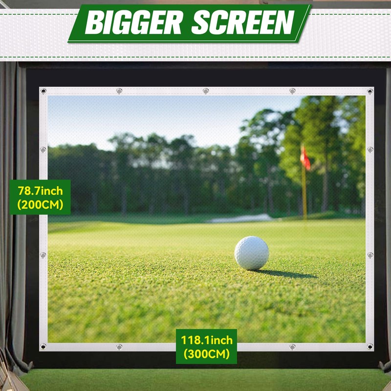 Aikeec Golf Simulator Impact Screen: 7mm Thickened Ultra-Clear Hitting Screen