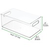 mDesign Plastic Deep Bin Organizer Caddy Container w/ Handles for