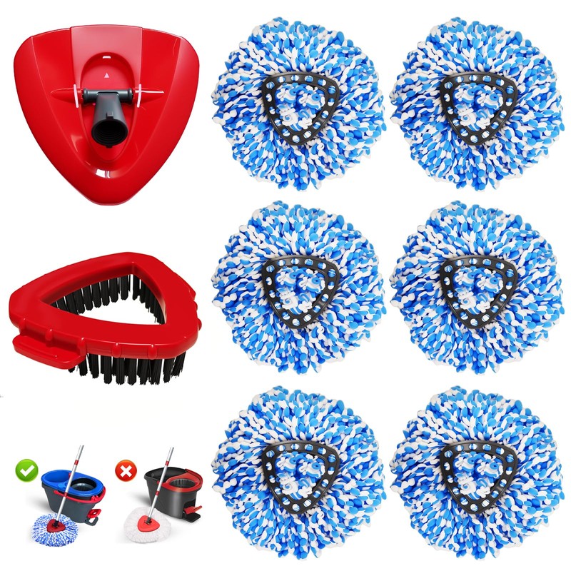 8-Pack Reusable Mop Head Replacement for O Cedar RinseClean 2-Tank