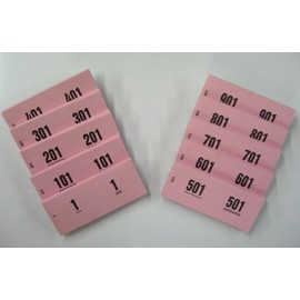 Block Mounted Double Numbered 1 to 1000 (Perforated) Ideal for Wardrobe Verlosung Tombola